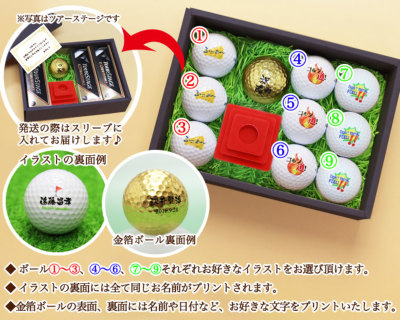 純金ゴルフボール 3個入り　住友金属 金箔ゴルフボールセット|かなざわキラキラこもの|COREZO(コレゾ