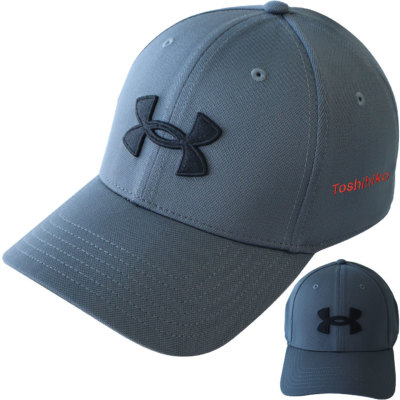 M utaMARINE 波の刺繍ゴルフキャップ黒 アンダーアーマー（UNDER ARMOUR） キャップ（名入れ刺しゅう入り）
